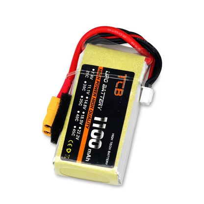 TCB 2S 3S 4S 5S 6S 7S 8S 1100mAh 25C LiPo 電池，配備 XT60 插頭，適用於遙控飛機、FPV 無人機、直升機、汽車