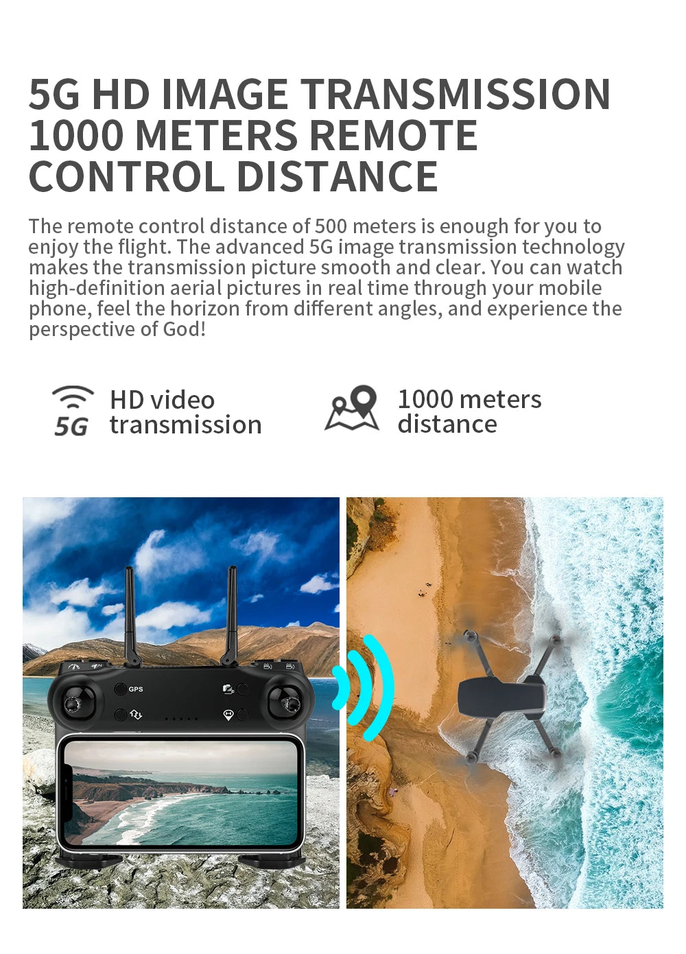 ZLRC SG108 Drone, HD IMAGE TRANSMISSION 1000 METERS REMOTE CONTROL D