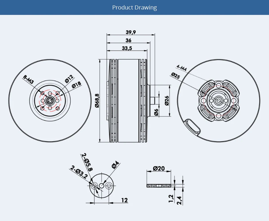2Pcs/Set T-motor MN605-S KV170 KV320 8.1KG+ Thrust Waterproof Electrical Brushless Motor For Multirotor Racing VTOL Drone 12 2Pcs/Set T-motor, T-motor MN605-S KV170 KV320 SPECIF