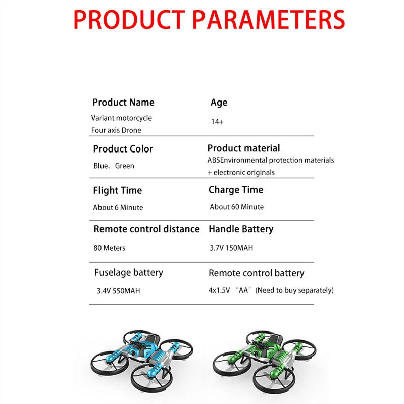 green electronic originals Flight Time Charge Time About 6 Minute About 60 Minute Remote control distance Handle