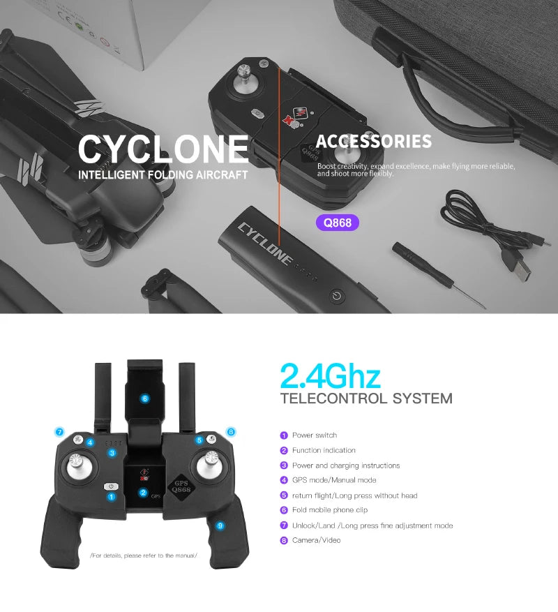 XK Q868 Drone, cYCLONE ACCESSORIES Boost creativity, expand excllence;