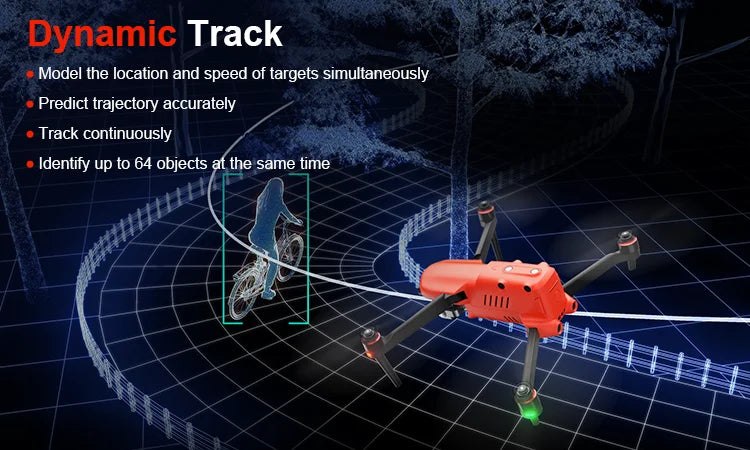 Autel evo II pro, Dynamic Track Model the location and speed of targets simultaneously Predict trajectory accurately Track continuously Identify