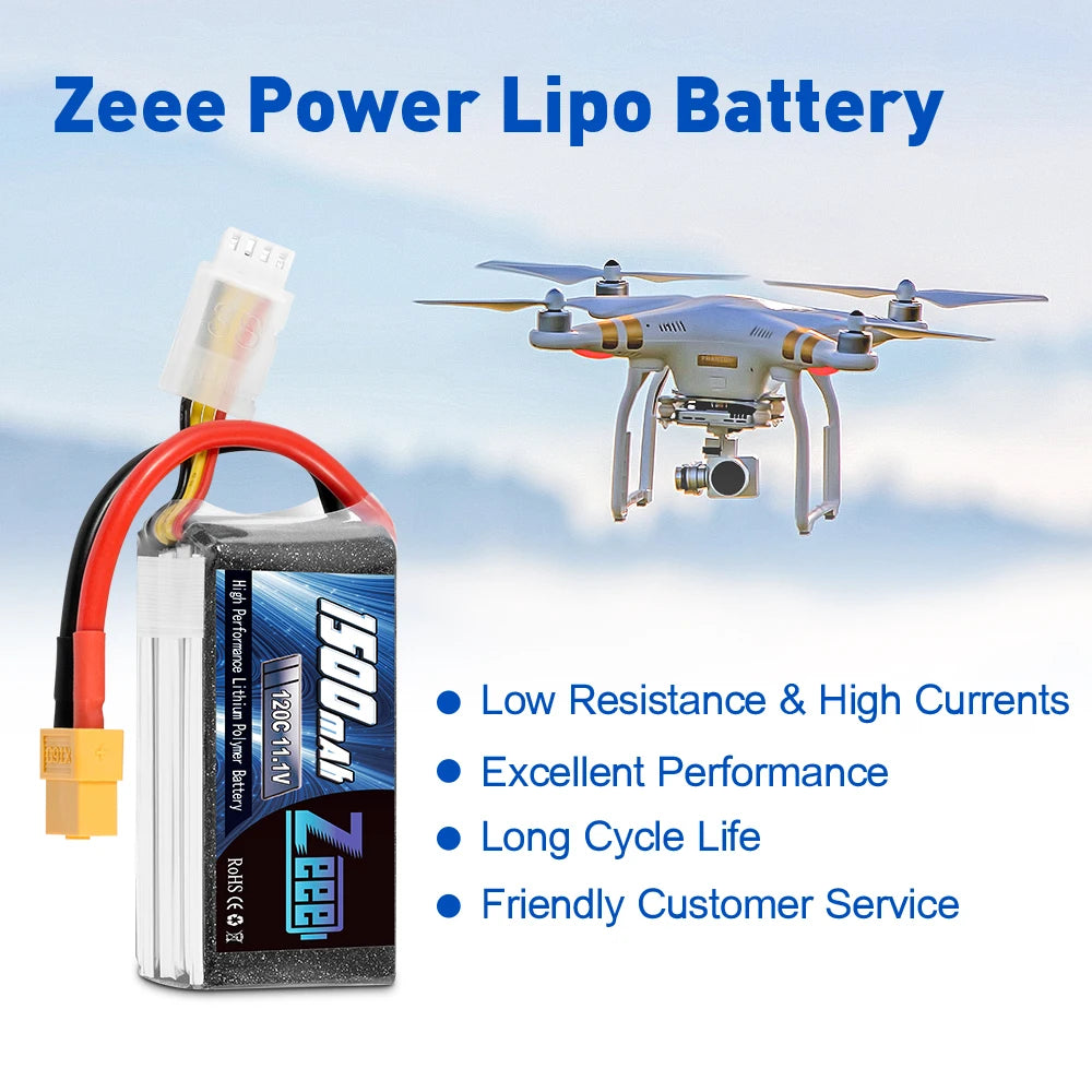 2units Zeee Lipo Battery, Zeee Power Lipo Battery 1 H 1 Low Resistance & High Currents PEX