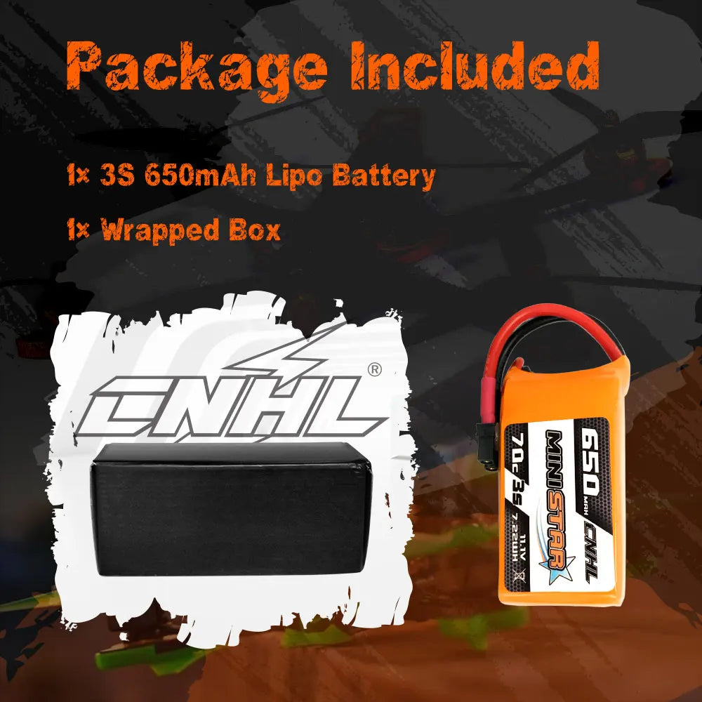 3PCS CNHL 11.1V 650mAh Lipo 3S Battery for FPV, if the voltage, dimension and the plug match, then it will fit .