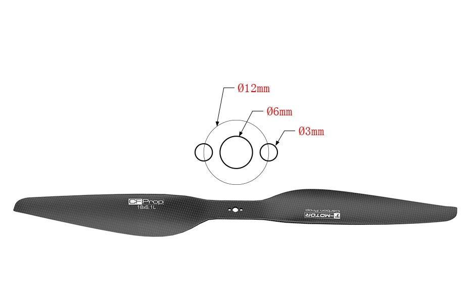 T-Motor P18 inch CF Prop, 012mm 06mm 03mm Prop 18,8 IL NOLOW