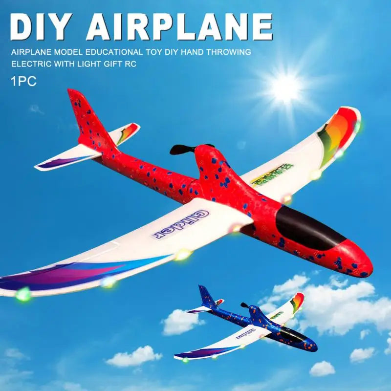 Hand Throwing Airplane Model DIY Gift Glider RC For Children Kids Ed RCDrone