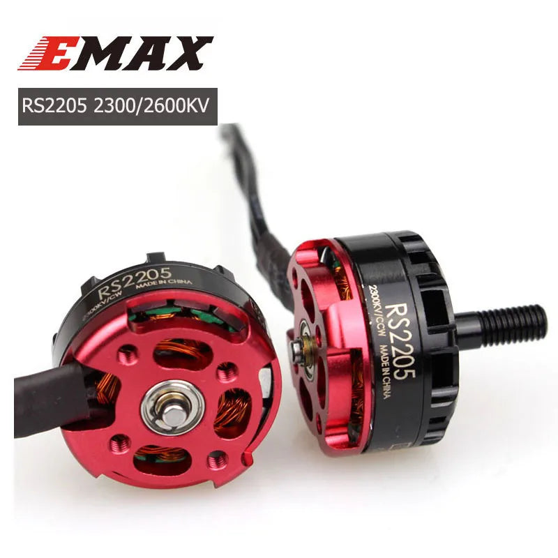 4PCS Emax RS2205 2300KV 2600KV 2205 CW/CCW 3-4S Brushless Motor for RC FPV Racing Drone Quad Motor FPV Multicopter With Box 6 Enchance Anti Off U Ring For Safety & Stablility