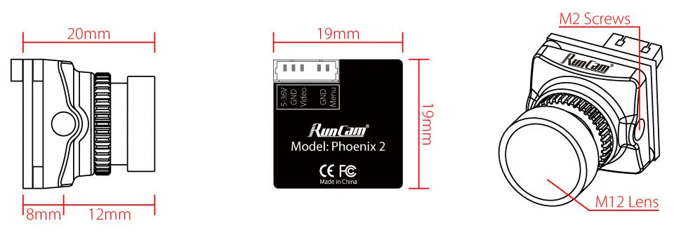 RunCam Phoenix 2 Analog FPV Camera - 1/2.8" 1000TVL Joshua COMS PAL / NTSC Switchable for Drone 11 RunCam Phoenix 2 Analog FPV Camera, this camera is on the same latency level of the RunCam Eagle and is wonderful for
