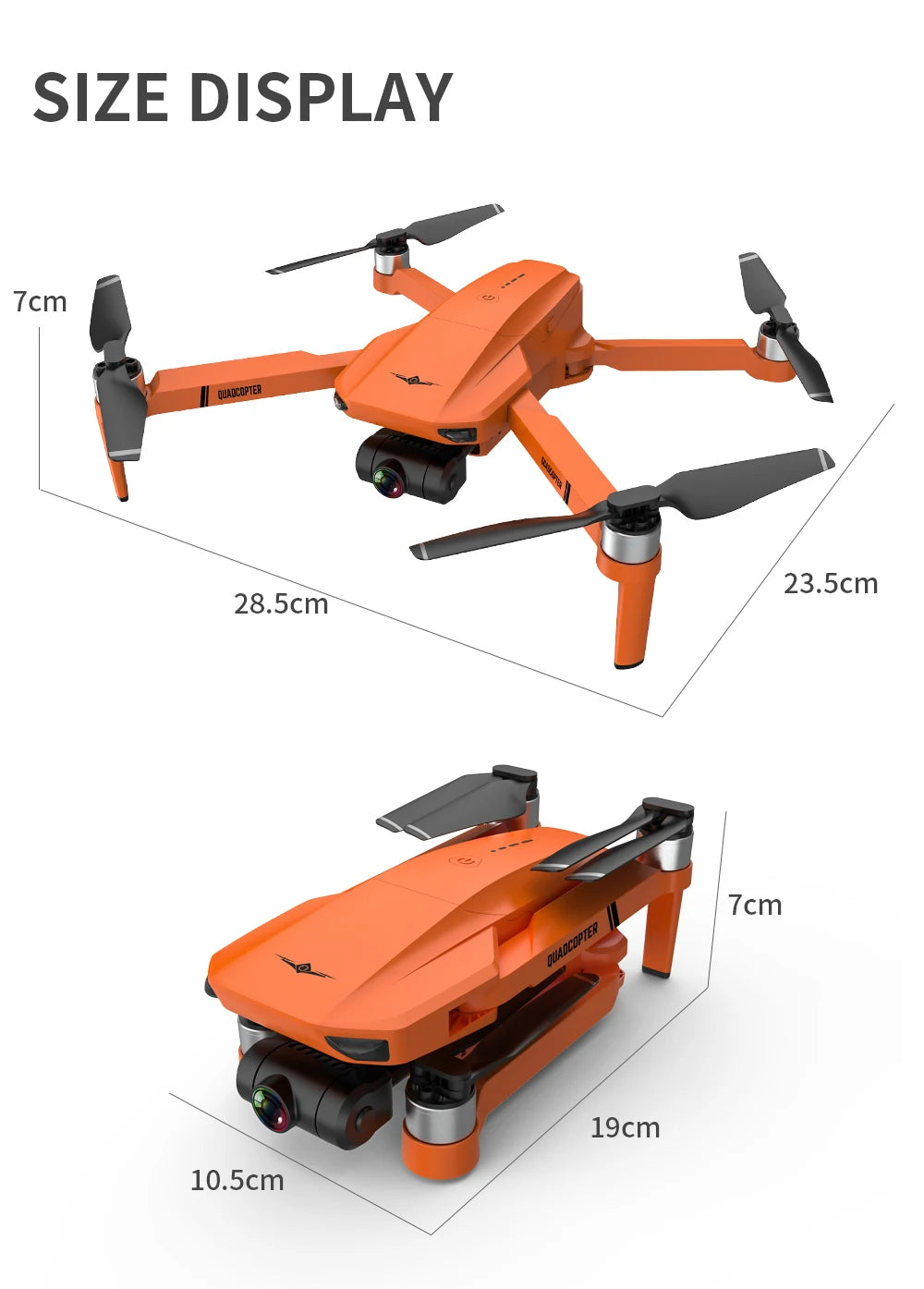 2023 New GPS Drone, SIZE DISPLAY 7cm 23.Scm