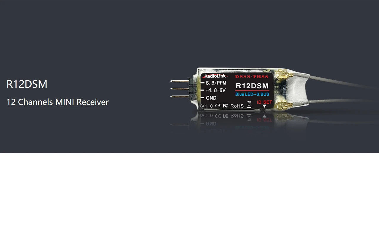 Radiolink mini osd R12DSM R9DS R8FM R8EF R8FM R6DSM R6FG R8SM R7FG SUI04 Rc Receiver 2.4G Signal for RC Transmitter 55 RadioLink DSSS/FHSS R12DSM S. B/PPM