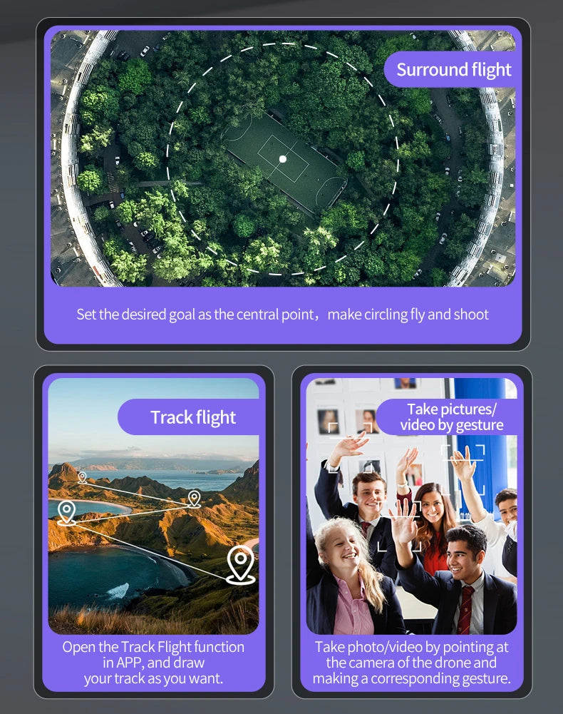 JJRC X23 drone, make 'circling fly and shoot take pictures' by pointing