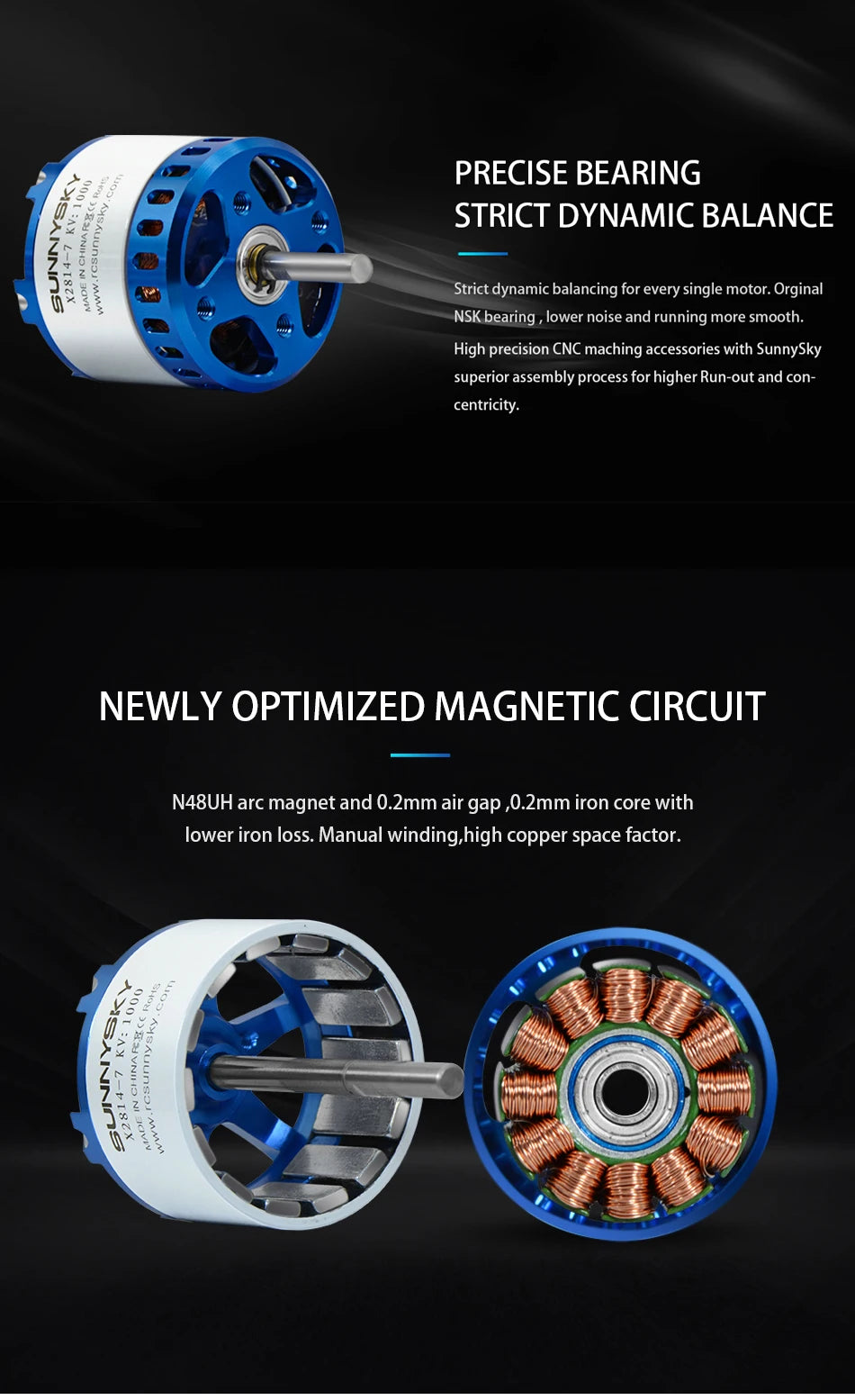 SUNNYSKY X2814-III X2820-III, PRECISE BEARING 2 STRICT DYNAMIC BALANCE for every