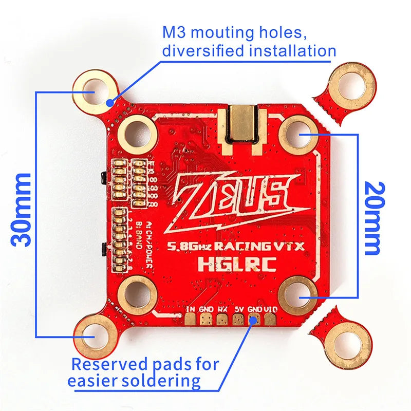 HGLRC Zeus VTX, M3 mouting holes, diversified installation 1 E 7115 3  1 S.