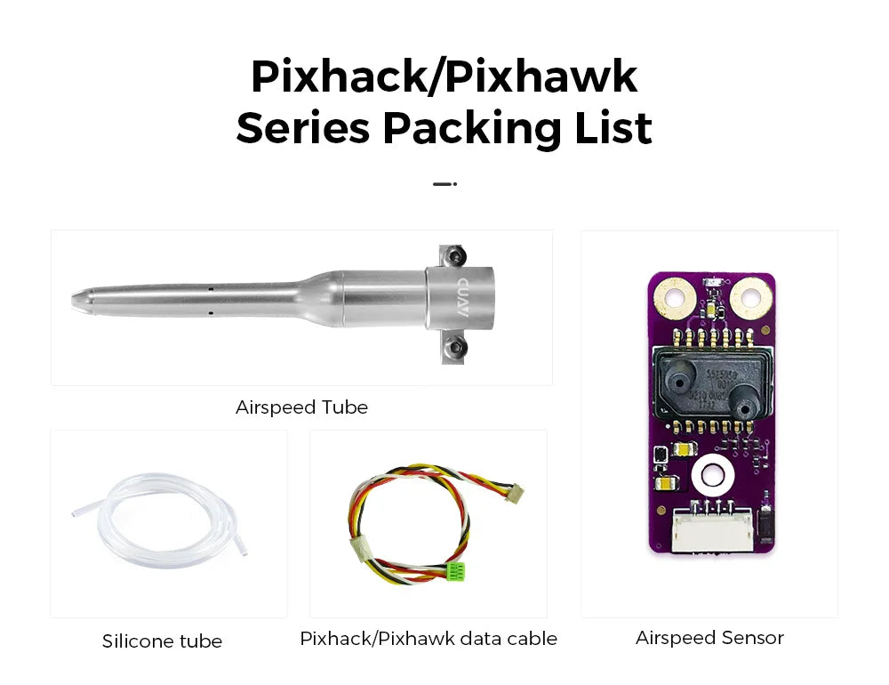 CUAV MS5525 Airspeed Sensor, PixhacklPixhawk Series Packing List Airspeed Tube Silicone tube Pix