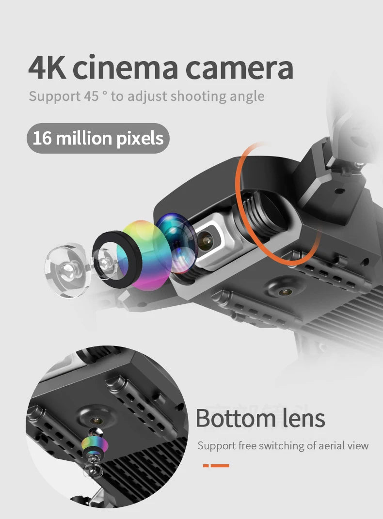 2024 NEW Drone, 4k cinema camera support 45 to adjust shooting angle 16 million bottom lens