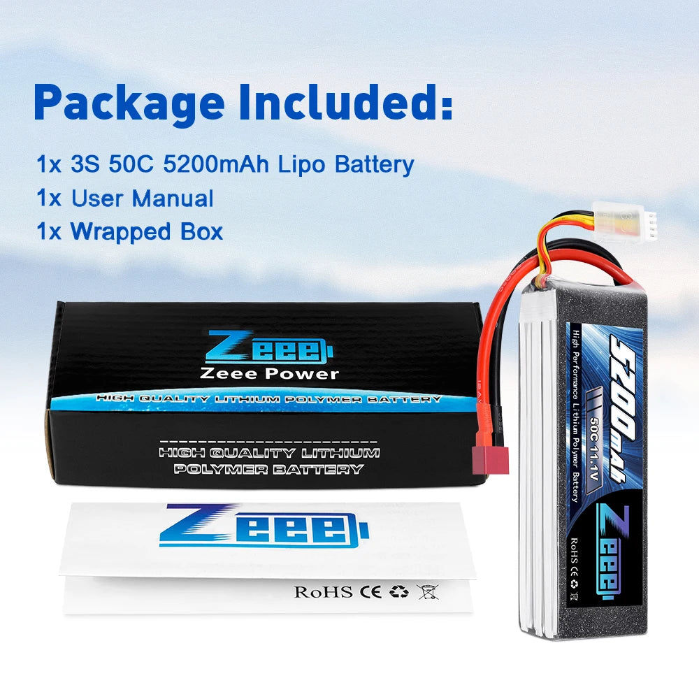 Zeee 3S 5200mAh Battery - 50C 11.1V RC Li