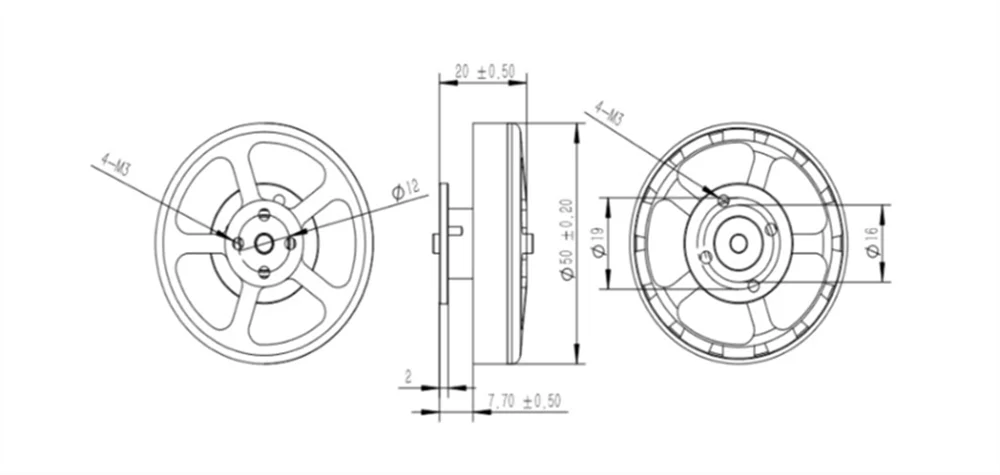 High-quality5010 360KV/750KV High Torque Brushless Motors For DIY 550mm 680mm 850mm MultiCopter QuadCopter Multi-axis aircraft 11 7.High temperature adhesives are used to secure the stator windings .