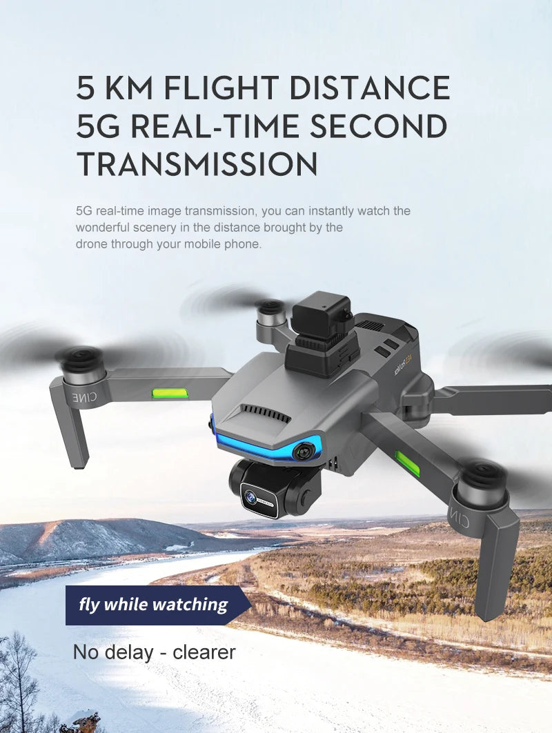 AE3 Pro Max Drone, 5 KM FLIGHT DISTANCE 56 REAL-TIME SECOND TRANSMISS