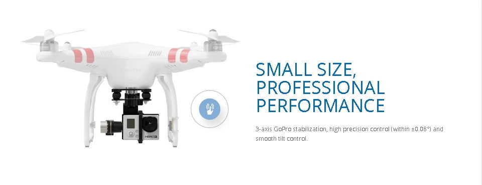 SMALL SIZE, PROFESSIONAL PERFORMANCE 3-axis GoPro