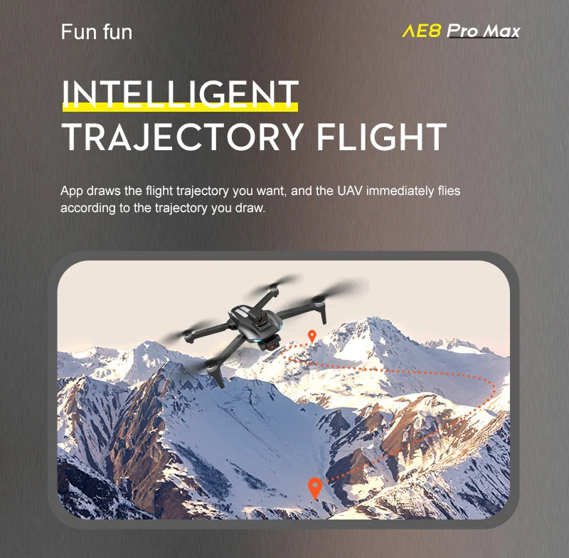 AE8 Pro Max Drone, fun fun AE8 Pro Max TRAJECTORY FLIGHT App draws flight trajectory