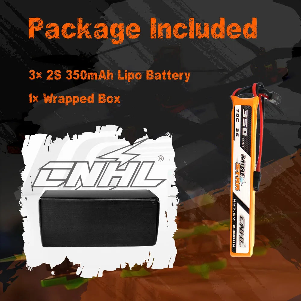 CNHL 2S 350mAh 70C lipo battery designed for Emax Babyhawk Micro