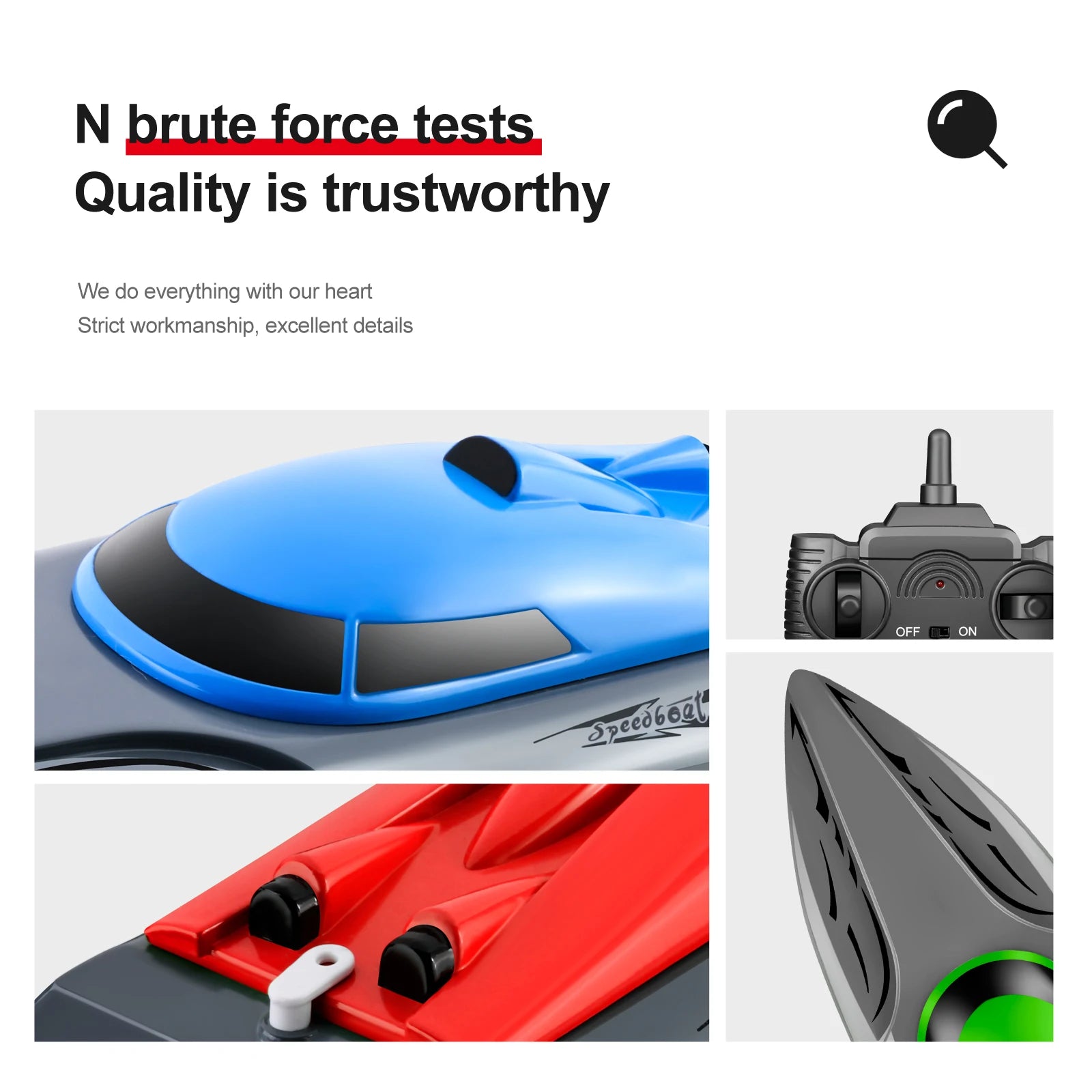 Rc Boat 2.4G High Speed 20km/h Remote Control Speed Boat Rechargeable Waterproof Anti-collision Protection Toys for Children 31 Rc Boat, N brute force tests Quality is trustworthy We do everything with our heart Strict workmanship,