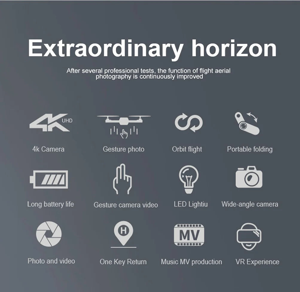 E59 Drone, uhd 11461 4k camera gesture photo orbit flight