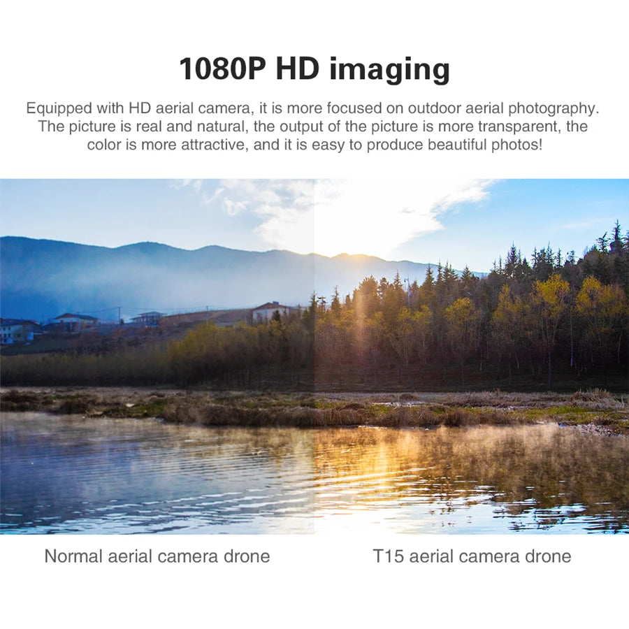 Flytec T15 Drone, 108OP HD imaging Equipped with HD aerial camera, it is more focused on outdoor aerial