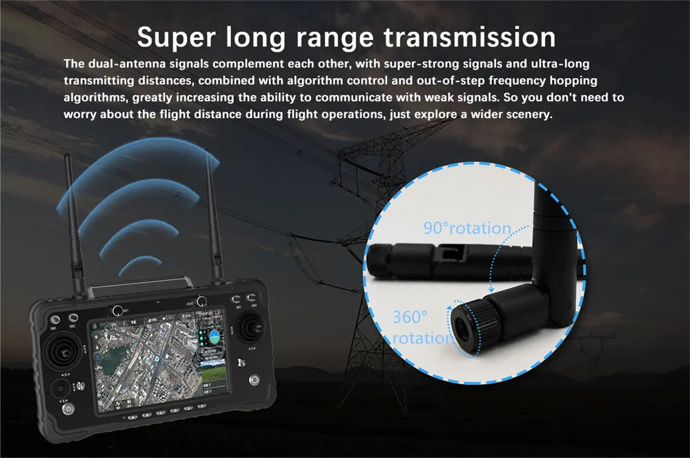 super long range transmission The dual-antenna signals complement each other, with super-