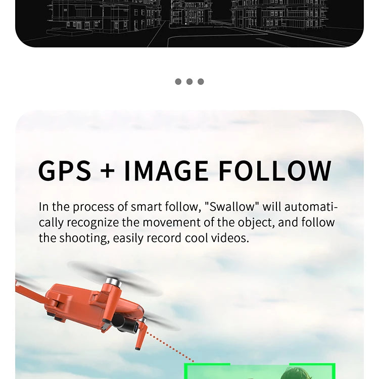 G108 Pro MAx Drone, "Swallow" will automatically recognize the movement of the object, and follow the shooting