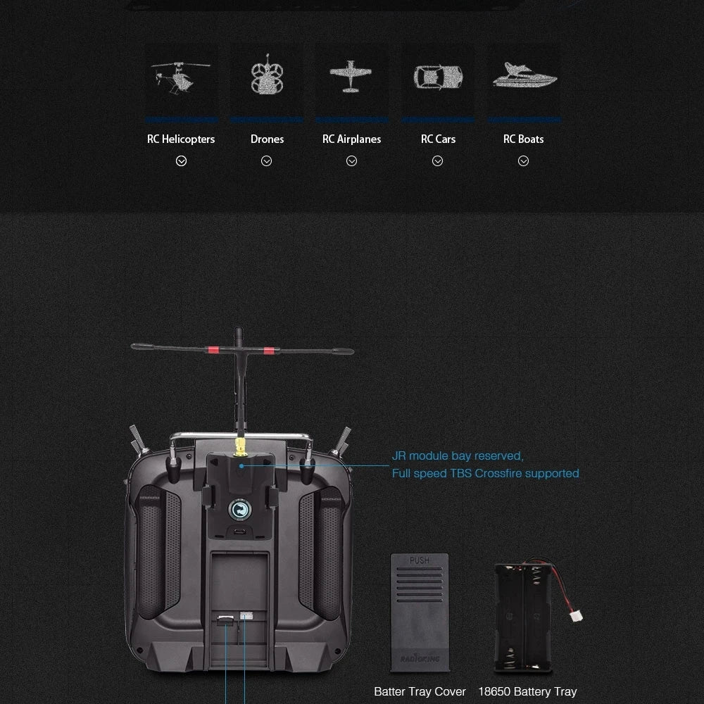 RadioKing TX18S/Lite Transmitter, RC Helicopters Drones RC Airplanes . Cars