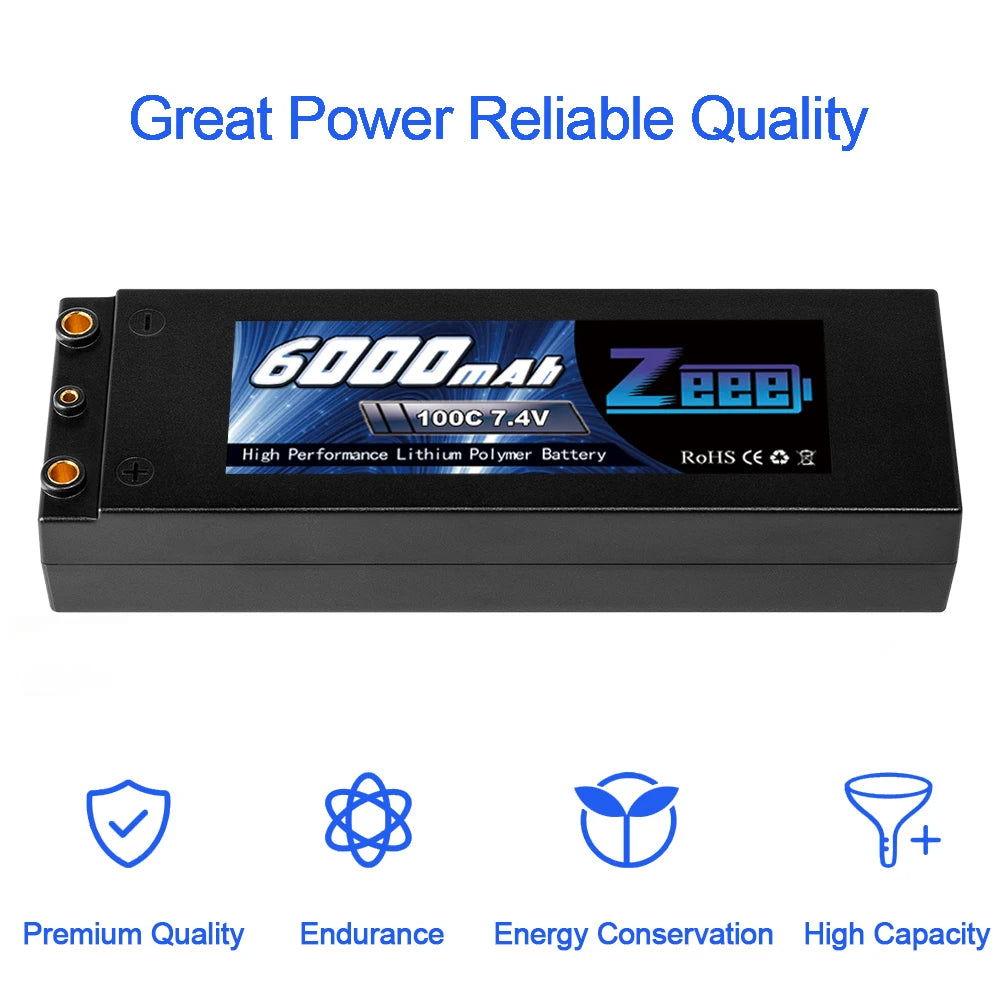 Zeee Lipo Battery, Great Power Reliable Quality 6ODumab Zeed] 100C 7.4V High