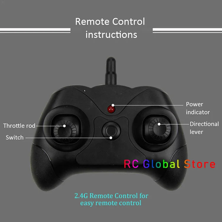 Beginner Electric Airplane, Remote Control instructions Power indicator Throttle rod- Directional lever Switch RC Global store