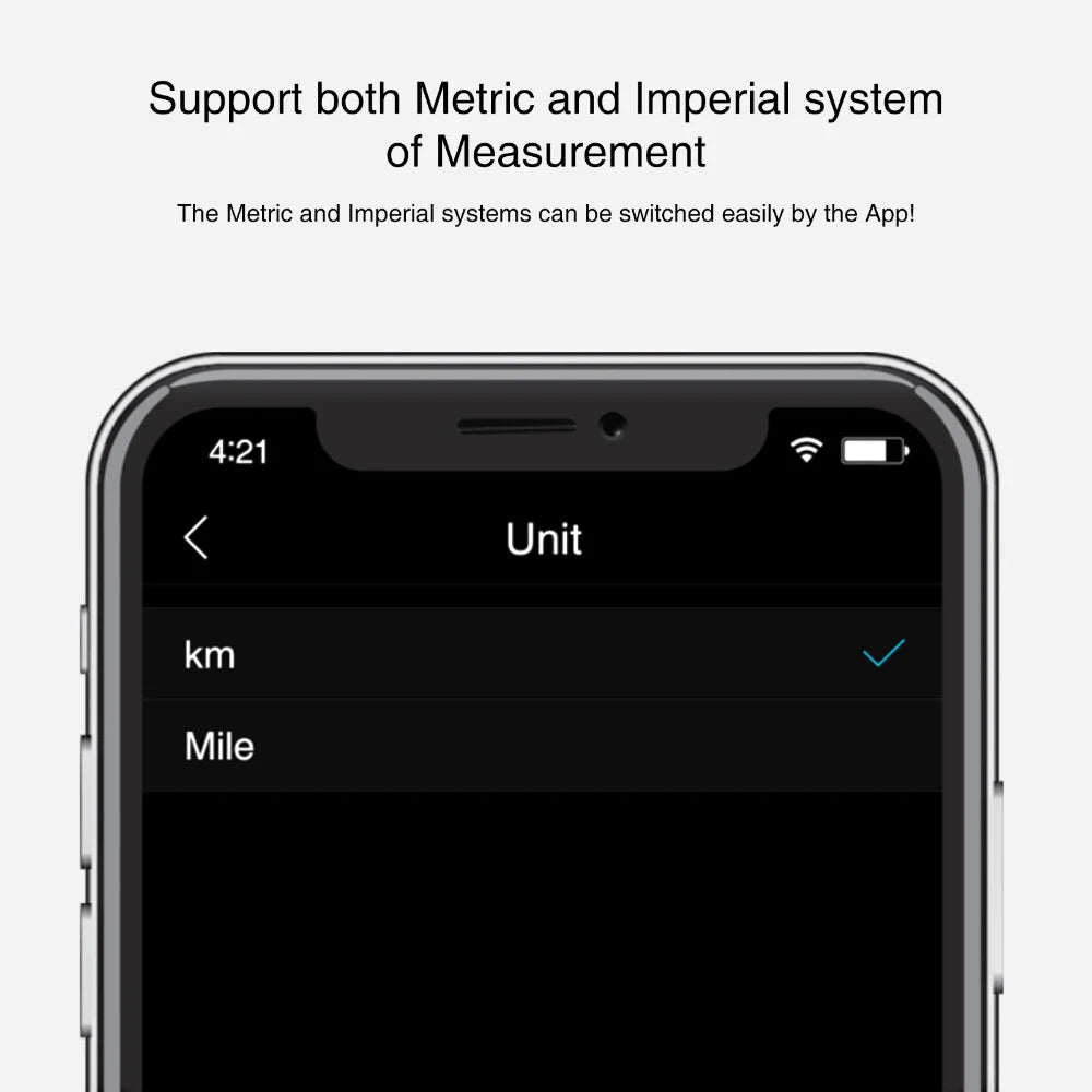 SKYRC GSM020 GNSS Performance Analyzer, Appl 4.21 Unit km Mile supports both Metric and Imperial system of Measurement .