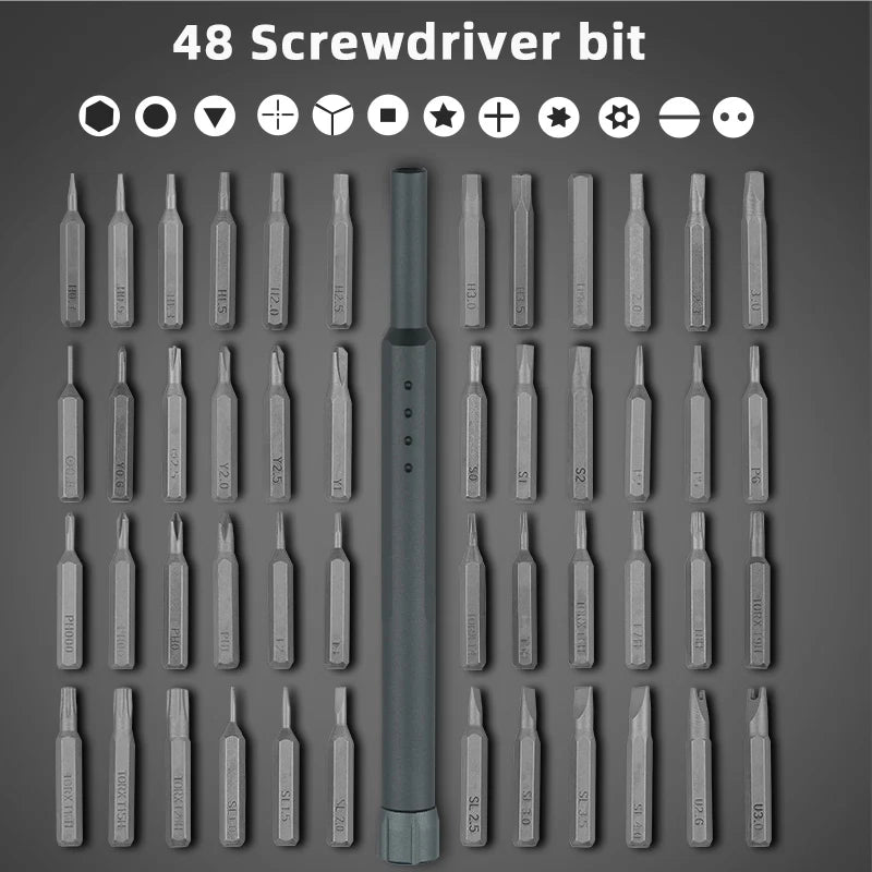 1* Screwdriver handle, 24* screwdriver head, 1* case, 48