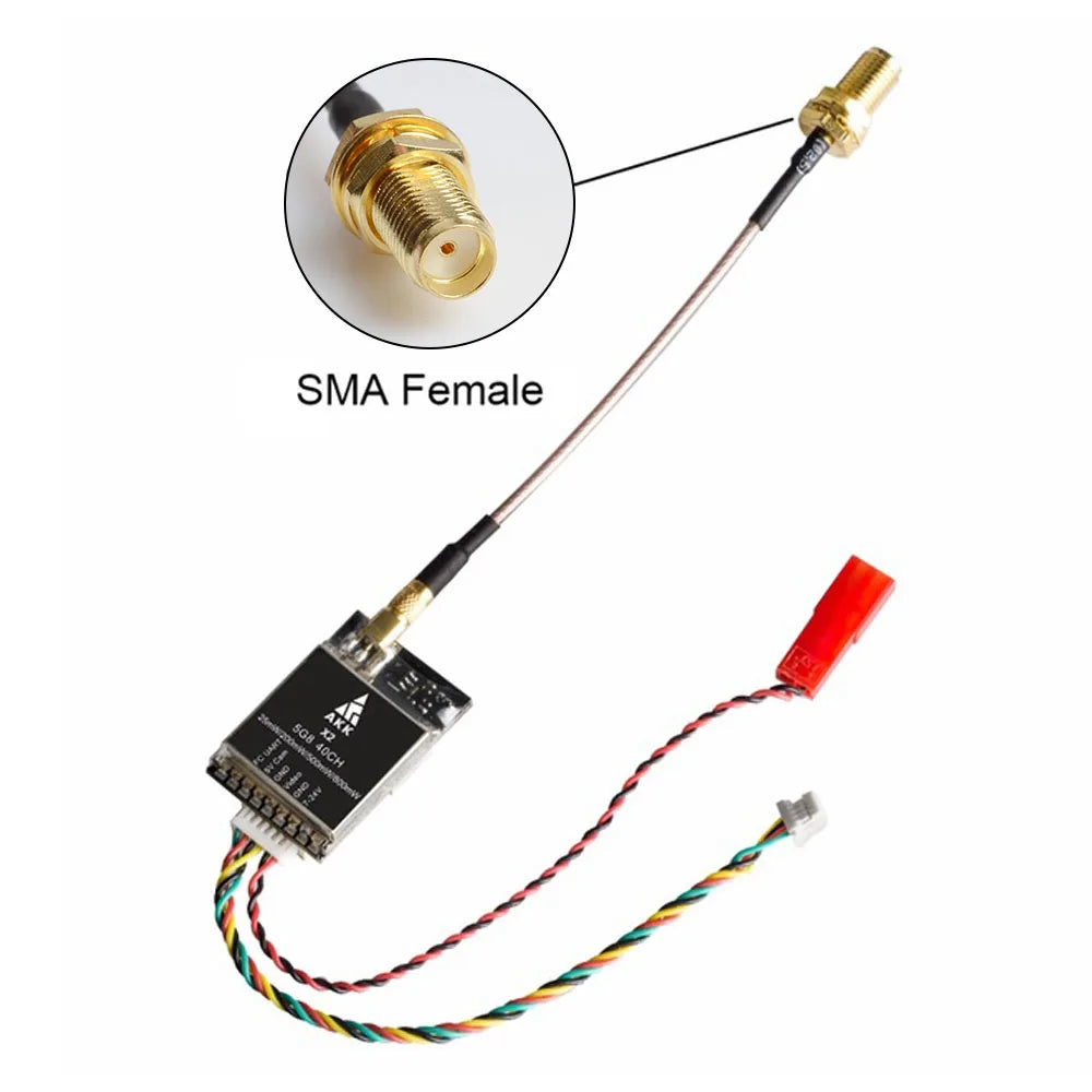AKK X2P/X2 5.8Ghz 40CH VTX - 0.01mW/25mW/200mW/500mW/800mW Switchable FPV Video Transmitter Compatible Betaflight OSD FC 30 AKK X2P/X2 5.8Ghz 40CH VTX
