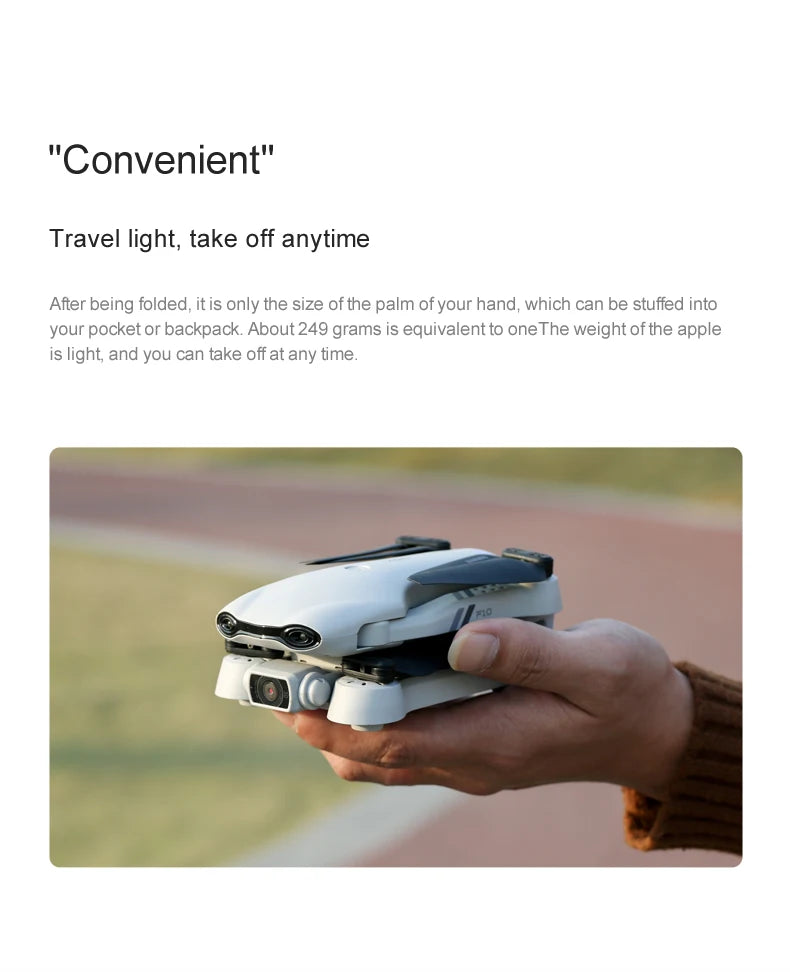 4DRC F10 Drone, "convenient" travel light; take off anytime after folded,