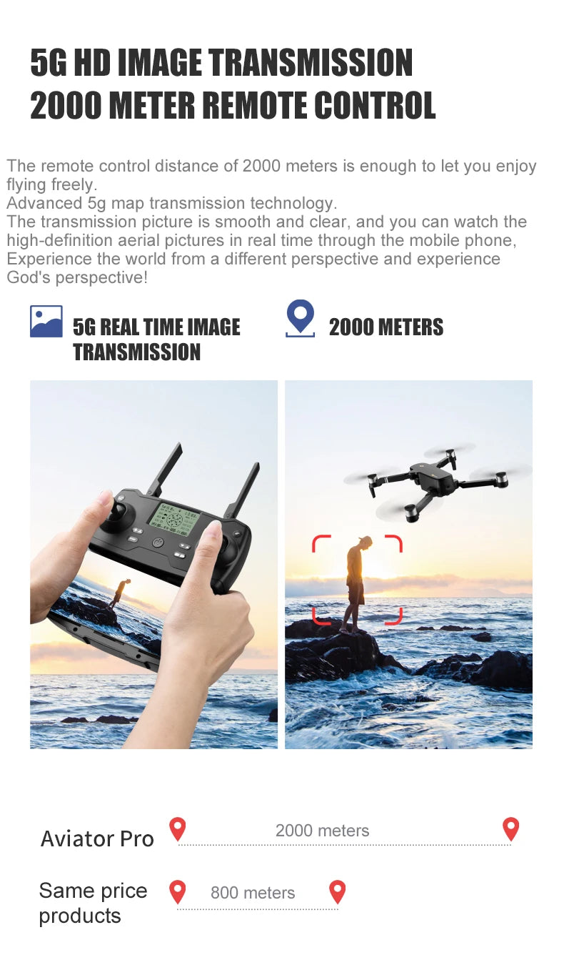 8811 Pro Drone, 5g HD IMAGE TRANSMISSION 2000 METER REMOTE CONTROL