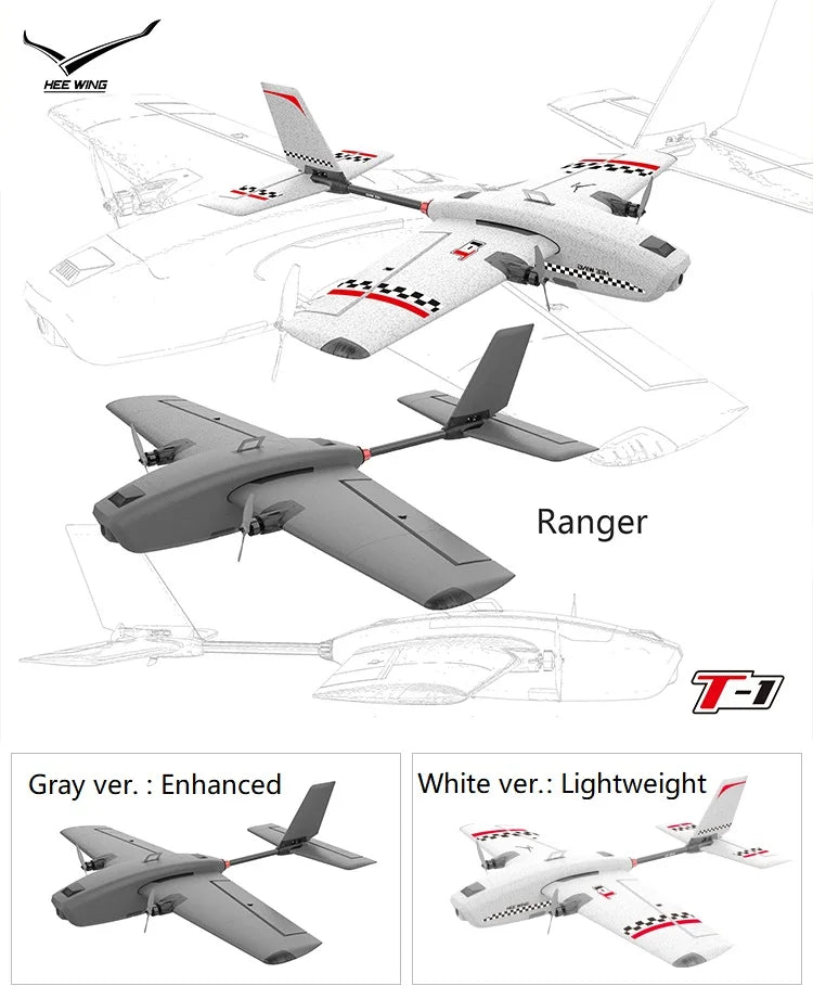 HEE WING T-1 Ranger RC Airplane KIT/PNP, WNI Ranger Gray ver: Enhanced White ver:: Lightweight H