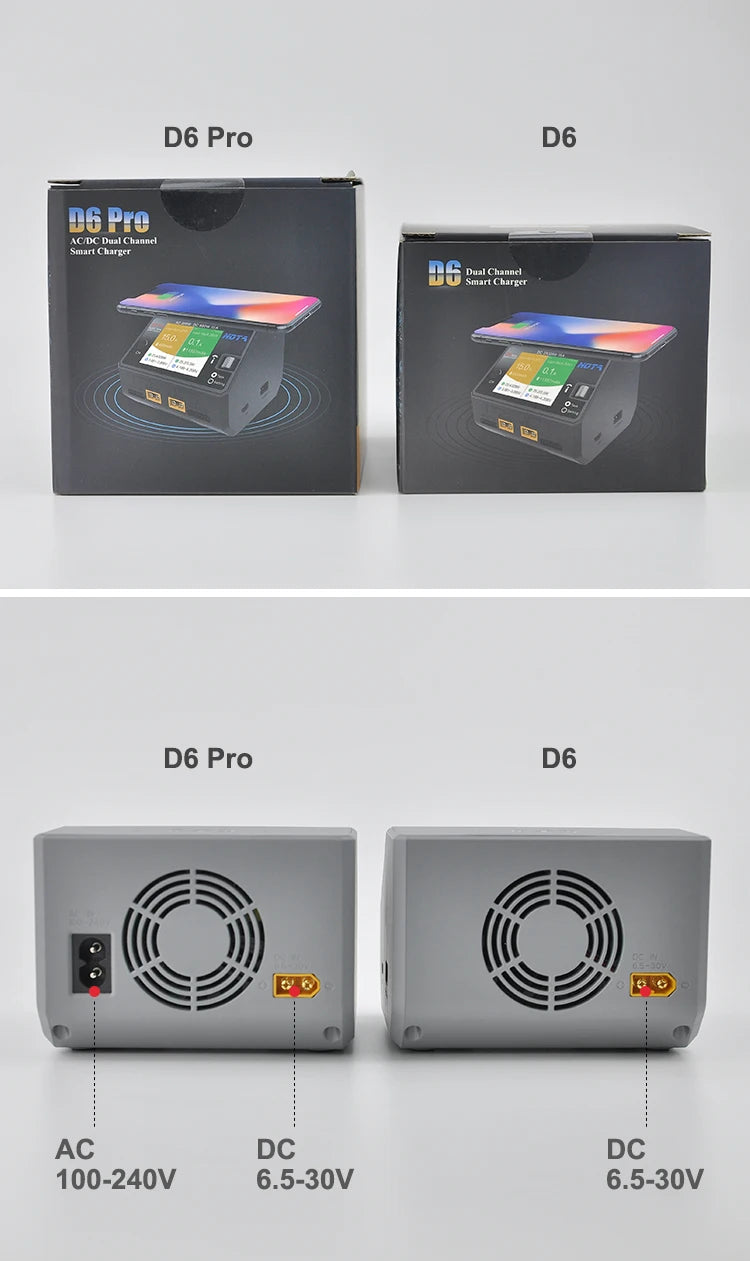 HOTA D6 Pro Charger - AC 200W DC 650W 15A D6 DC 2X325W 2X15 Charger With Wireless Charging for NiZn/Nicd/NiMH Battery Drone Battery 4 HOTA D6 Pro Charger, D6 Pro D6 p6 Pre Aente omaacchanmc