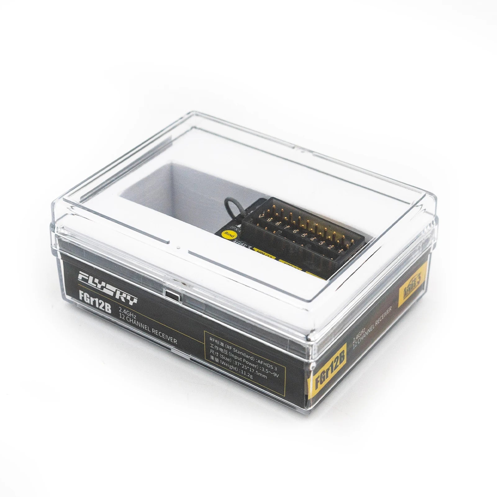 FLYSKY FGr12B 2.4GHz 12CH Receiver - PWM PPM Ibus for AFHDS3 Transmitters RF Modules PL18/ NB4 /NB4 Lite RC Car Boat Vehicle Parts 12 FLYSKY FGr12B 2.4GHz 12CH Receiver, No worry to give any burden to your RC Model . With a compact size and