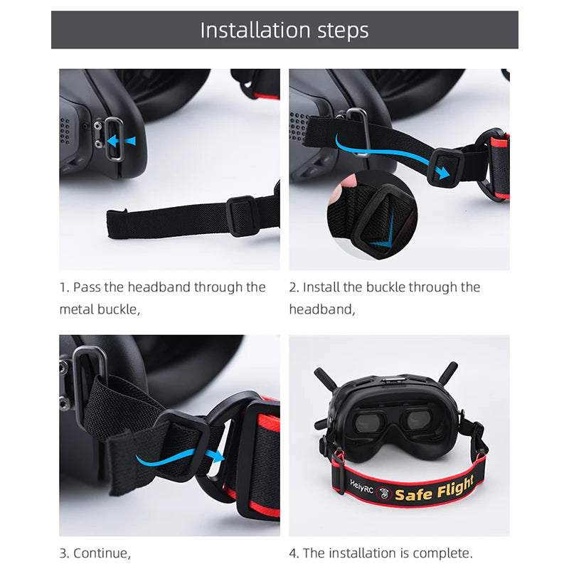 Band Head Strap Fixer for DJI FPV Goggles 2/V2, Flight Yaiyrc has completed the installation of a headband . the buckle