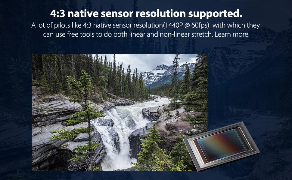 RunCam 5 Action Camera, 4.3 native sensor resolution(1440P @ 6Ofps) supported .