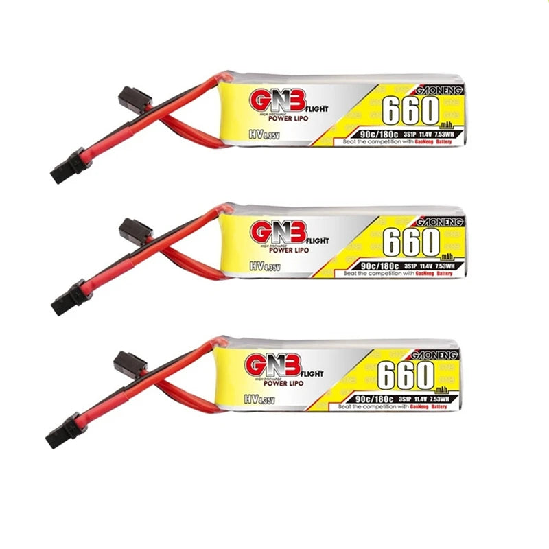 3Pcs Gaoneng GNB 1S/2S/3S/4S/6S HV Lipo Battery, A lithium-ion battery for drones.