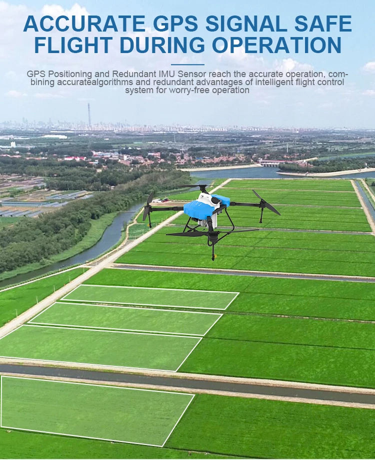 Yuanmu GF-10 10L Agriculture Drone, ACCURATE GPS SIGNAL SAFE FLIGHT DURING OPERATION