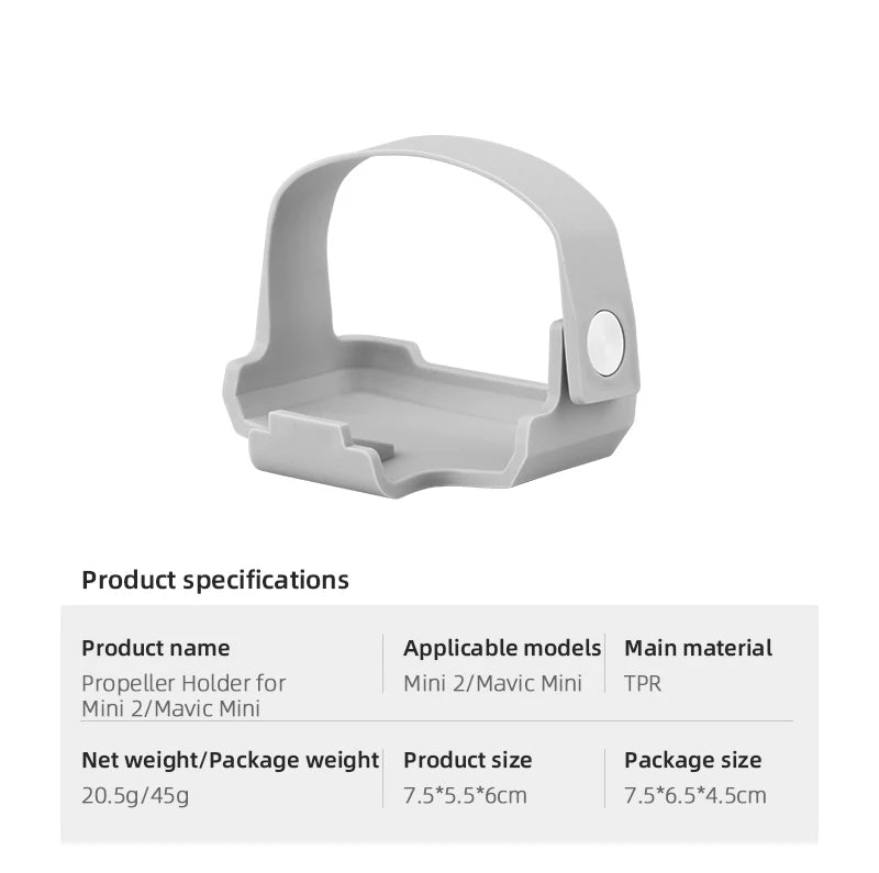 Propeller Stabilizer Base for DJI Mavic Mini 1/2/SE Drone Blade Fixed Props Transport Protect Cover Mount Accessories 10 Product specifications Applicable models Main material Propeller Holder for Mini 2/Mavic Mini