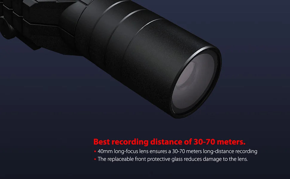 4Omm long-focus lens ensures a 30-70 meters long-distance