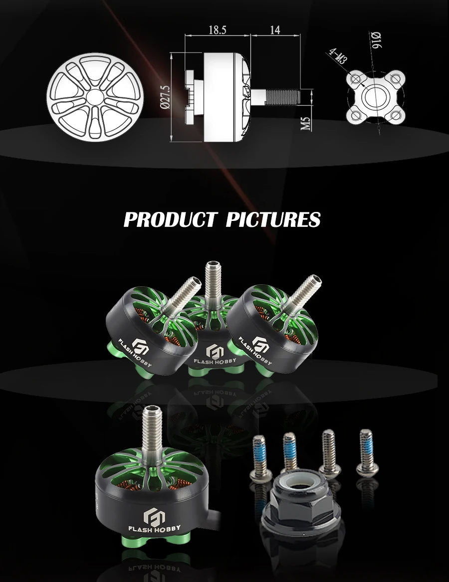 Flashhobby Arthur A2207.5 1900KV 2450KV 2750KV 6S/4S FPV Brushless Motor for RC FPV Racing Freestyle Long Range 5inch Drones 13 8 2 PRODUCT PICTURES 46 FlaSHHobbY Erte