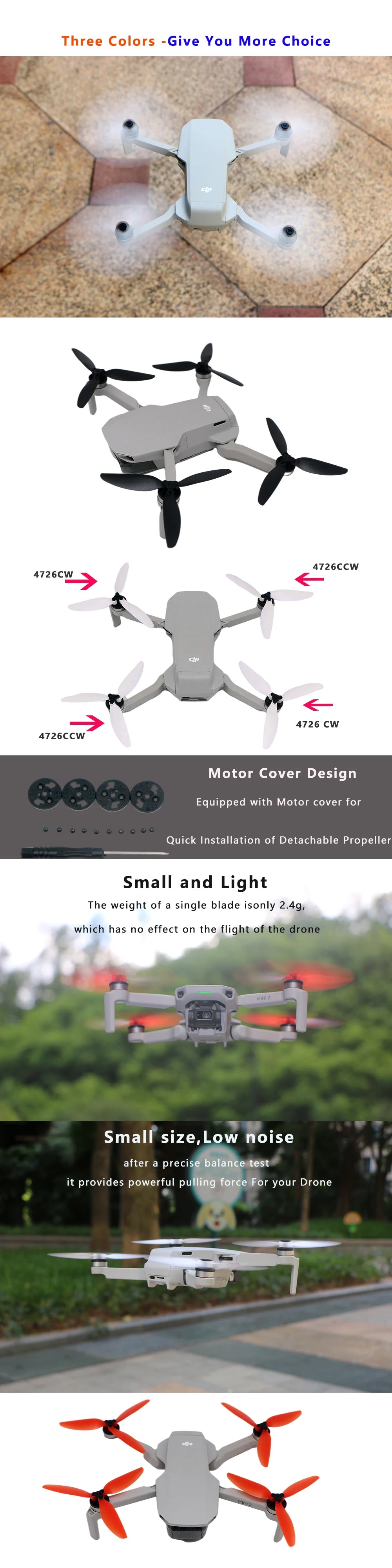 Landing Gear for DJI Mavic Mini 2/Mini SE Drone Propeller Guard Holder Sunhood Sticker Film Motor Cover Drone Accessories 56 3 Colors Give You More Choice 4726CCW 4726CW 4726 CW 47