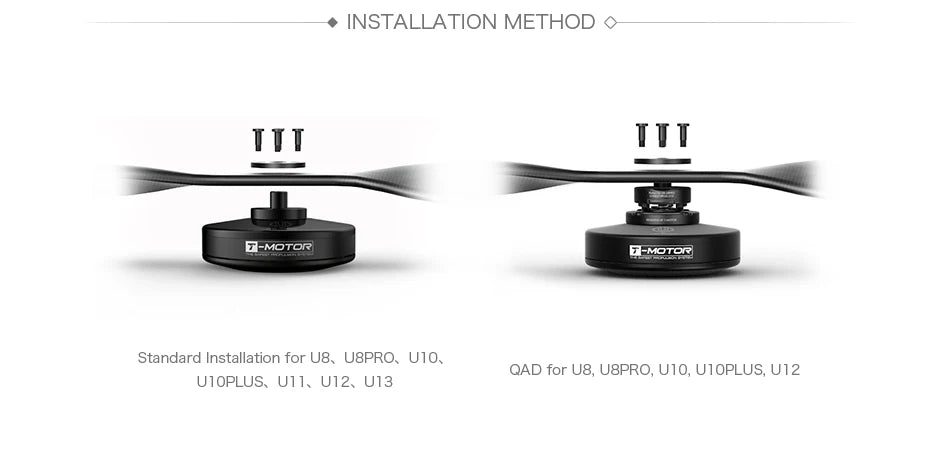 Tiger Motor T-Motor G27x8.8 Prop, INSTALLATION METHOD TTI TTT D-MOTOR E-M2